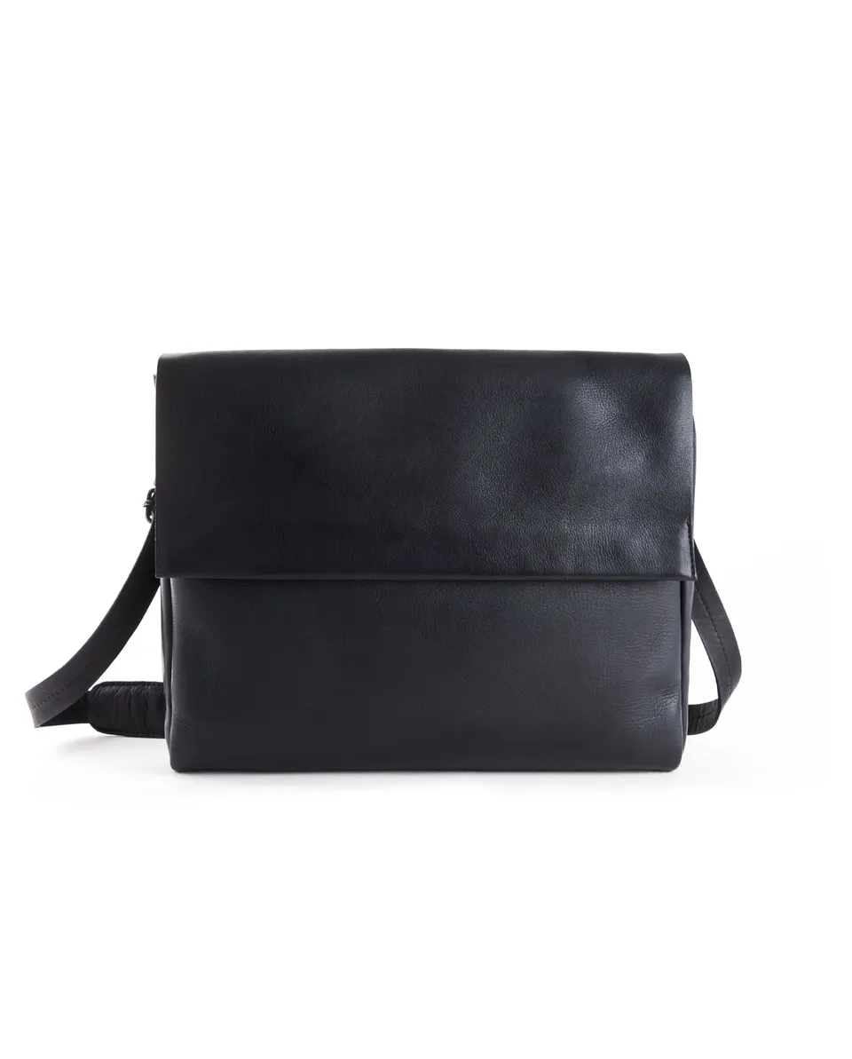 harolds-campo-plaid-messengerbag-kuriertasche-schwarz-leder image 1
