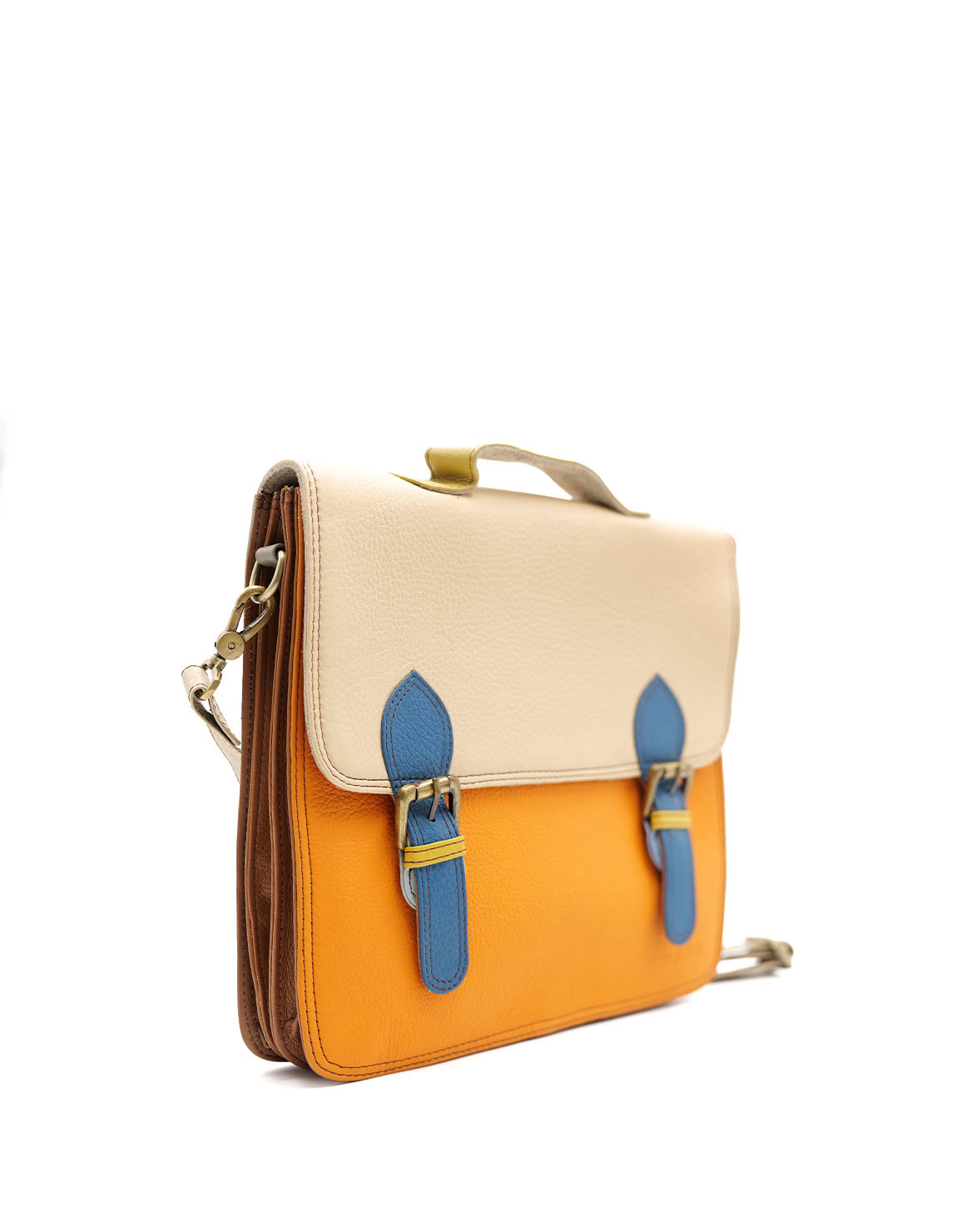 soruka-rylee-crossbody-bags-messenger-bag-blau-gelb-leder image 2