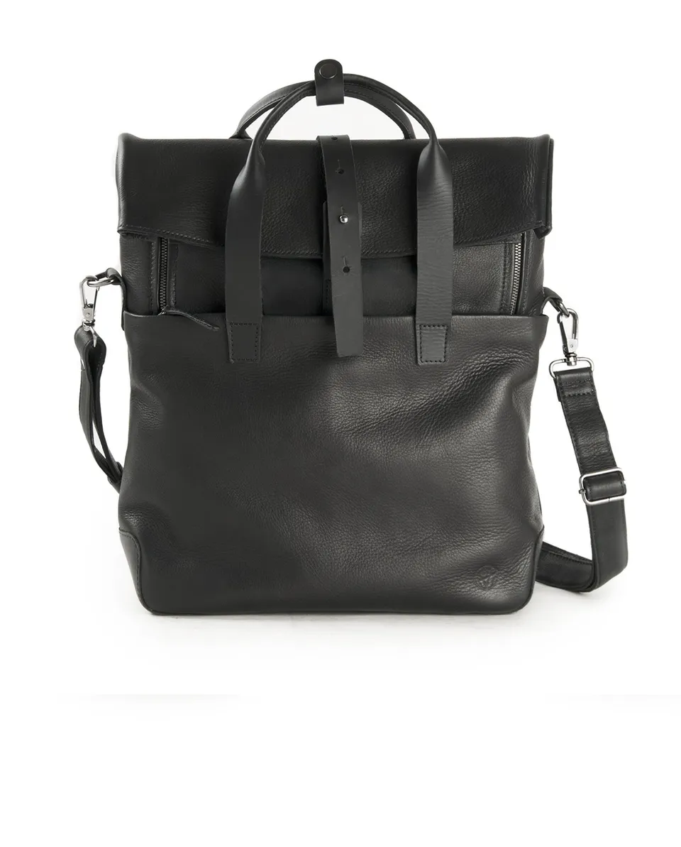 harolds-mount-ivy-backpack-messengerbag-large-rucksack-schwarz-leder image 1