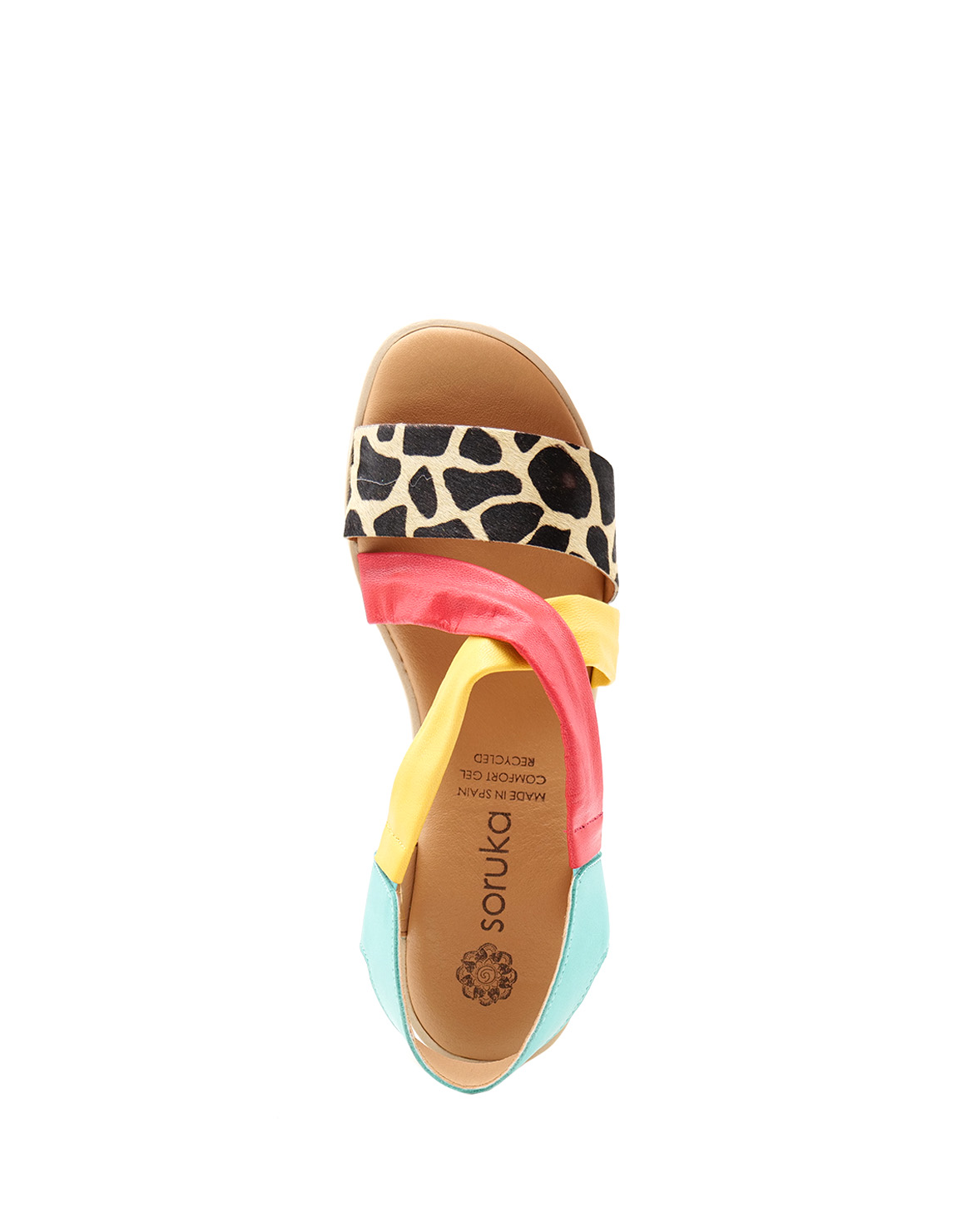 soruka-footwear-gaia-sandalen-gelb-orange-animal-print-gelsohle image 3