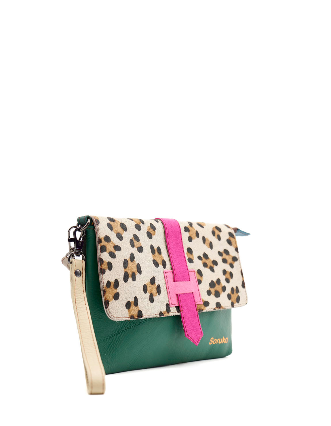 soruka-basel-umh-ngetasche-gr-n-leo-mit-wristlet image 2