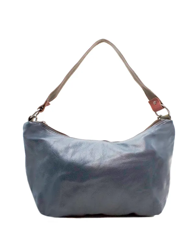 soruka-bangkok-schultertasche-hobo-leder-blau-grau-34x21cm image 1