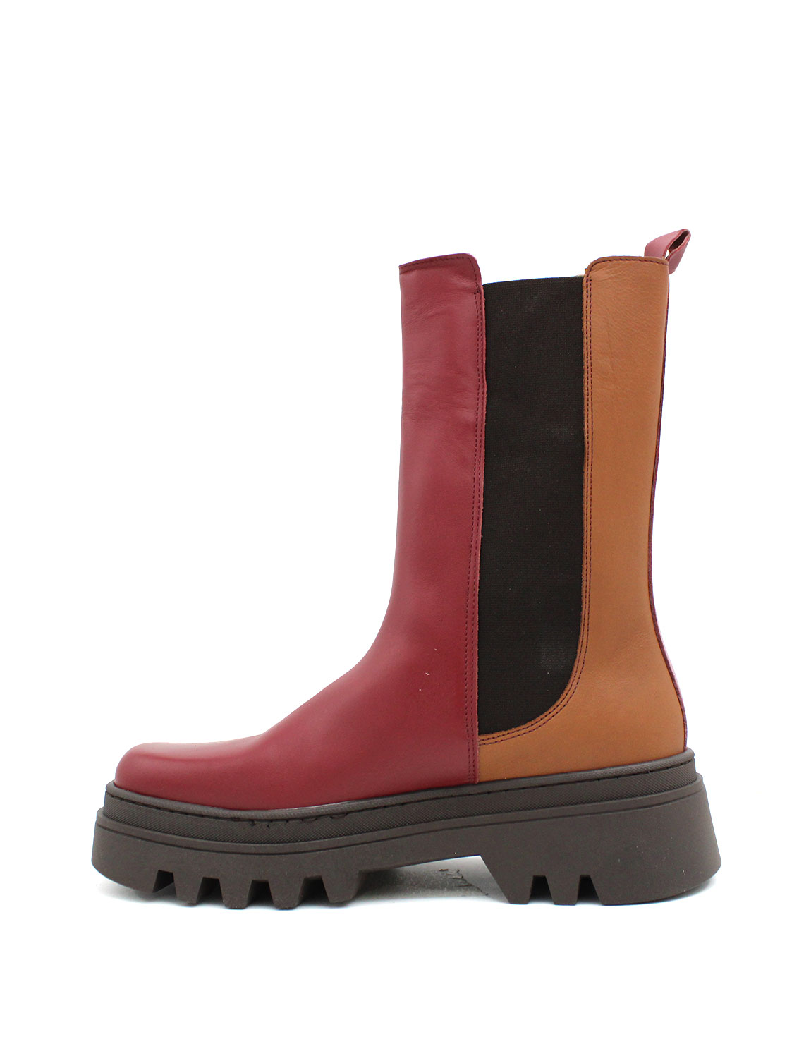 soruka-footwear-juno-stiefeletten-braun-rot-plateau-recycled-leder image 3