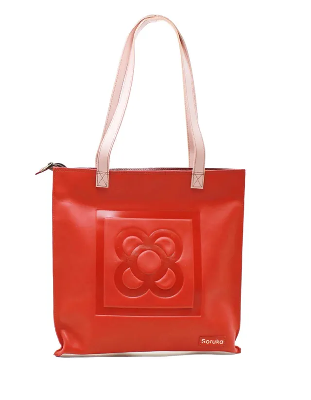 soruka-barceloneta-shopper-rot-gelb-wende-tasche-leder image 1