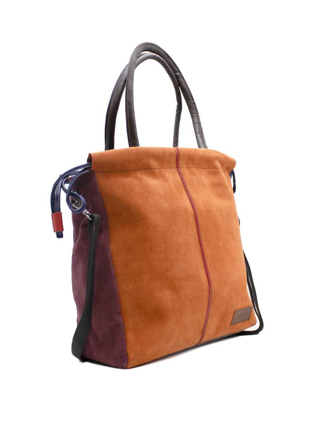 soruka-amsterdam-schultertasche-orange-recycling-leder-34x32 image 2