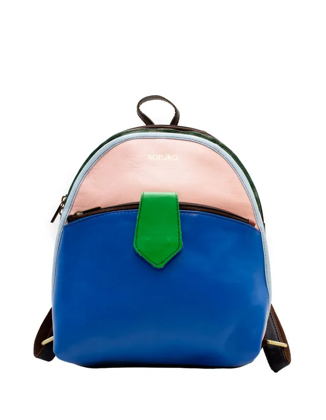 soruka-oslo-rucksack-rosa-blau-recycling-leder-2in1 image 1