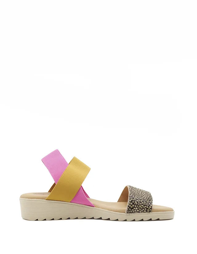 soruka-footwear-venus-print-sandalen-camel-fuchsia-gelsohle image 1