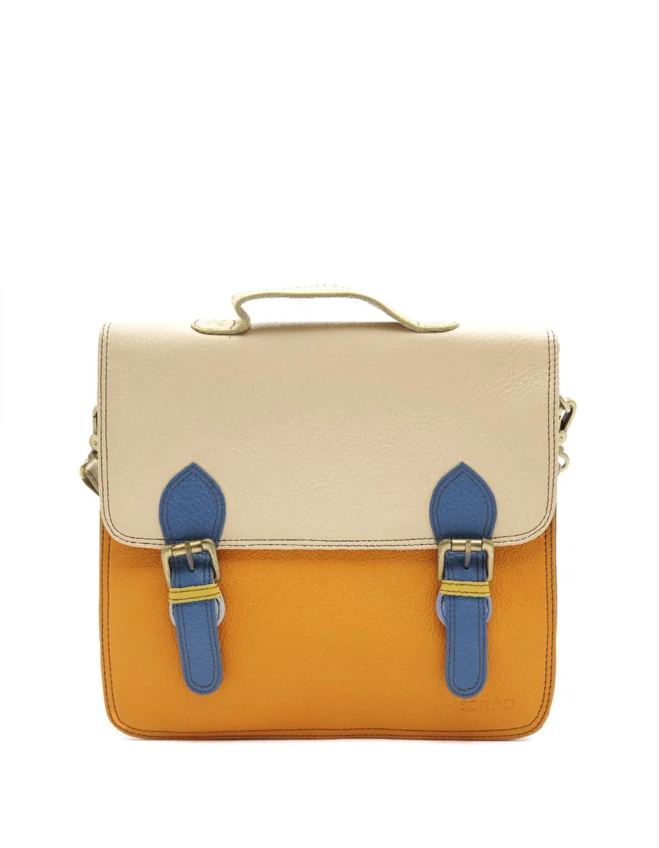 soruka-rylee-crossbody-bags-messenger-bag-blau-gelb-leder image 1
