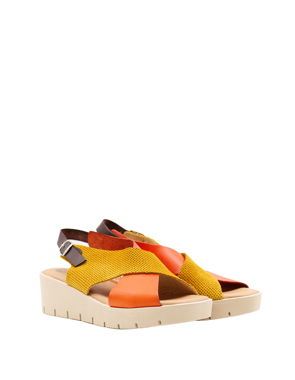 soruka-aphrodite-sandalen-orange-gelb-recycling-leder-gel image 2