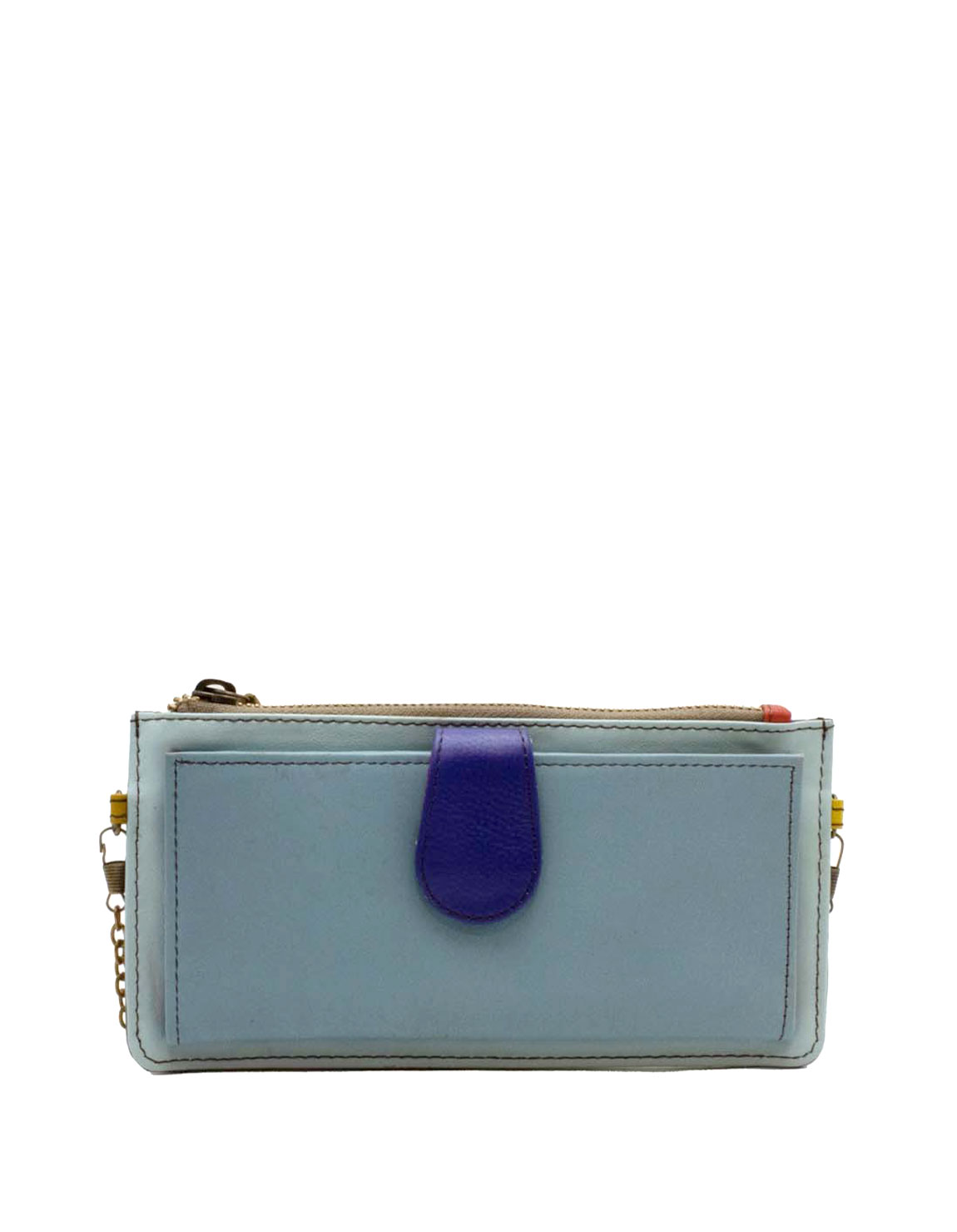 soruka-palermo-clutch-blau-leder-mit-kette-21cm-geldb-rse image 1