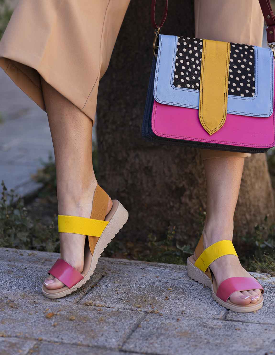 soruka-venus-print-sandalen-orange-pink-leder image 7