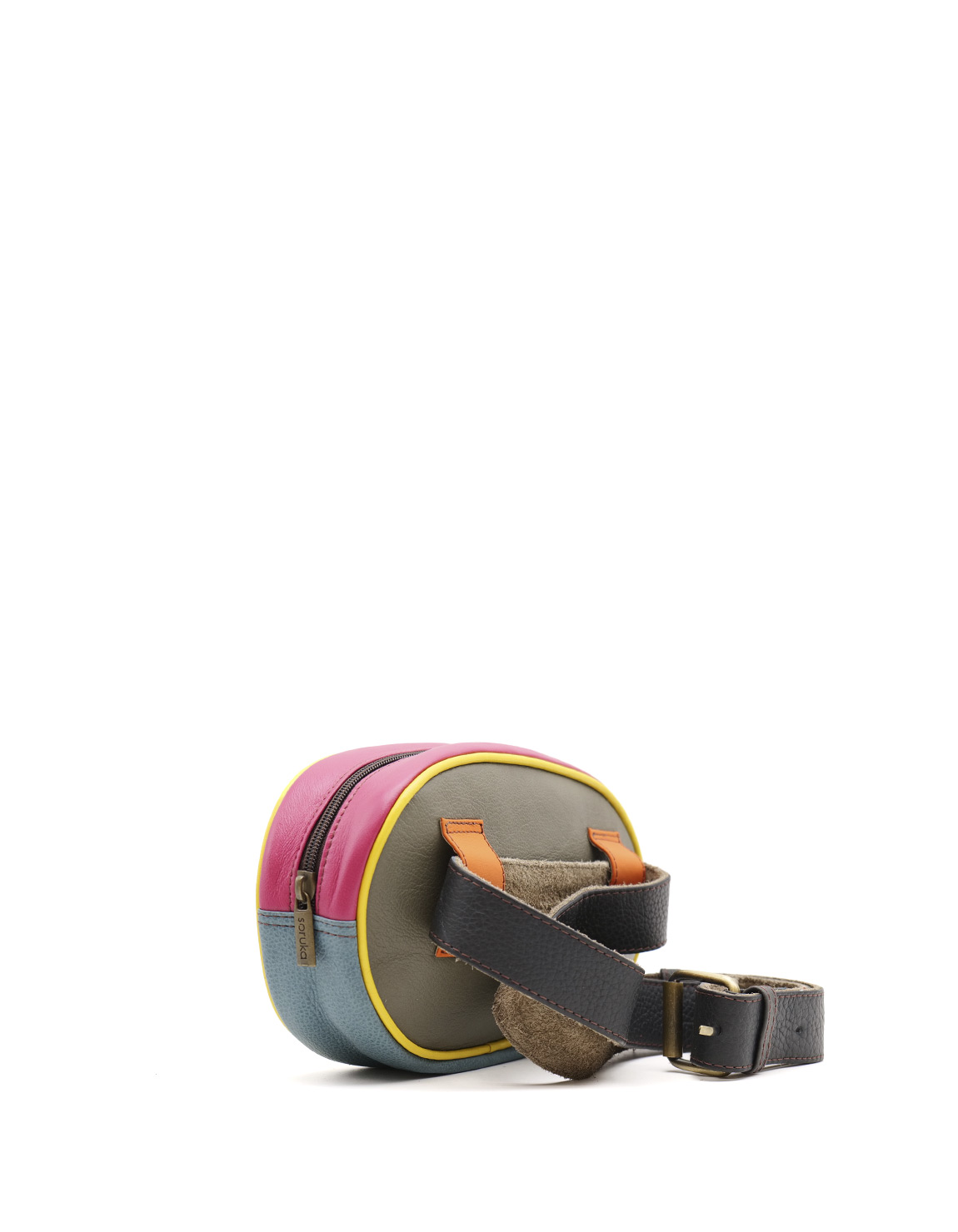soruka-lyon-g-rteltasche-blau-gr-n-leder-belt-bag-21cm image 3
