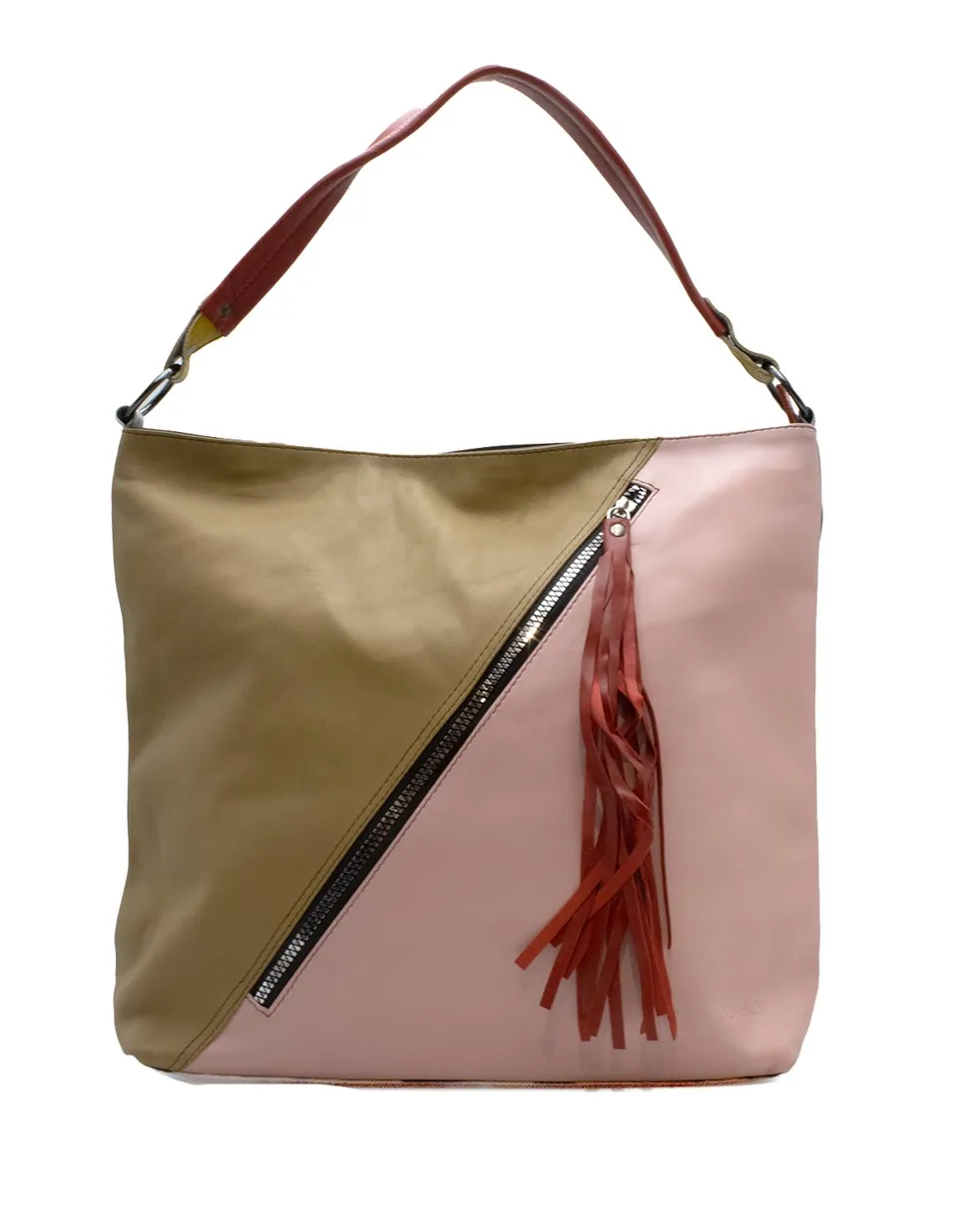 soruka-granada-tote-schultertasche-rosa-beige-recycling-leder image 1