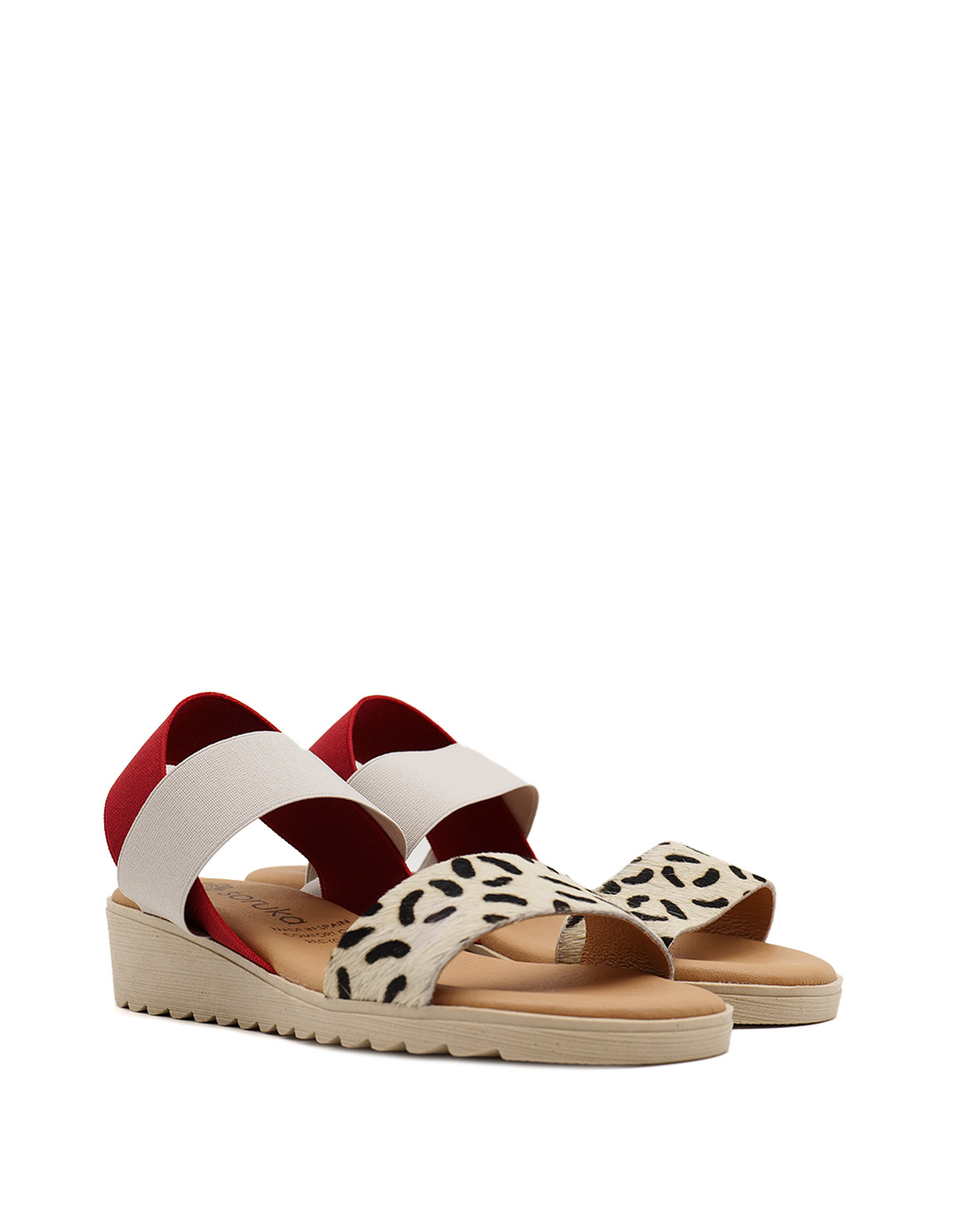 soruka-venus-print-sandalen-rot-beige-leder-gelsohle image 2