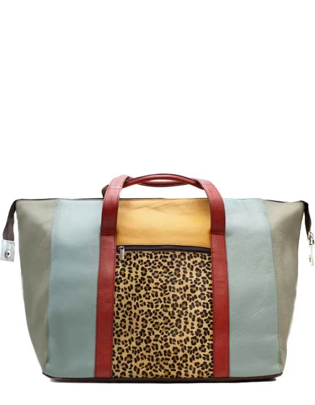 soruka-munich-schultertasche-animal-print-blau-gelb-leder image 1