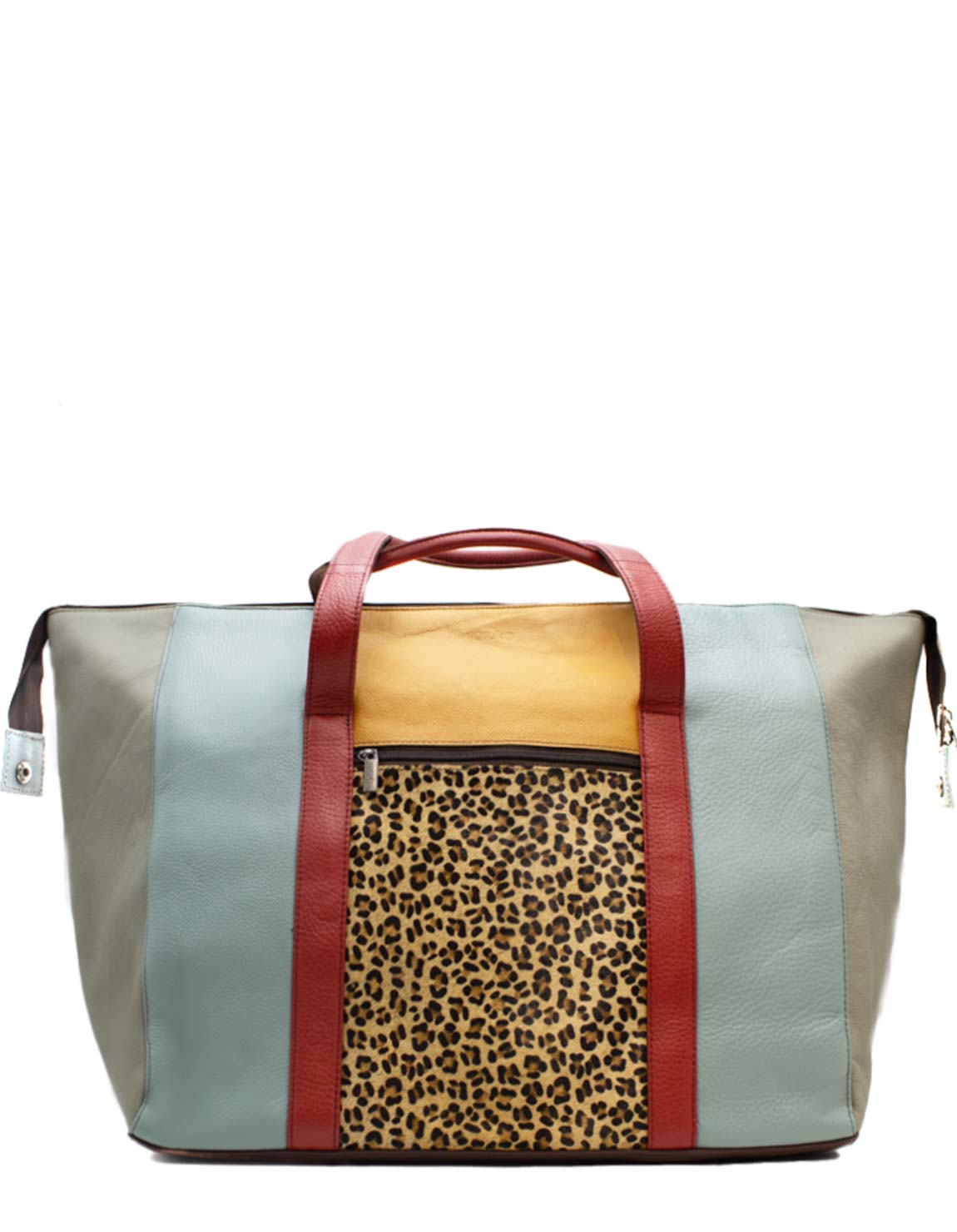soruka-munich-schultertasche-animal-print-blau-gelb-leder image 1