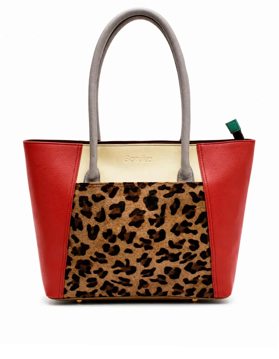 soruka-amalfi-schultertasche-leder-blau-animal-print-gross image 1