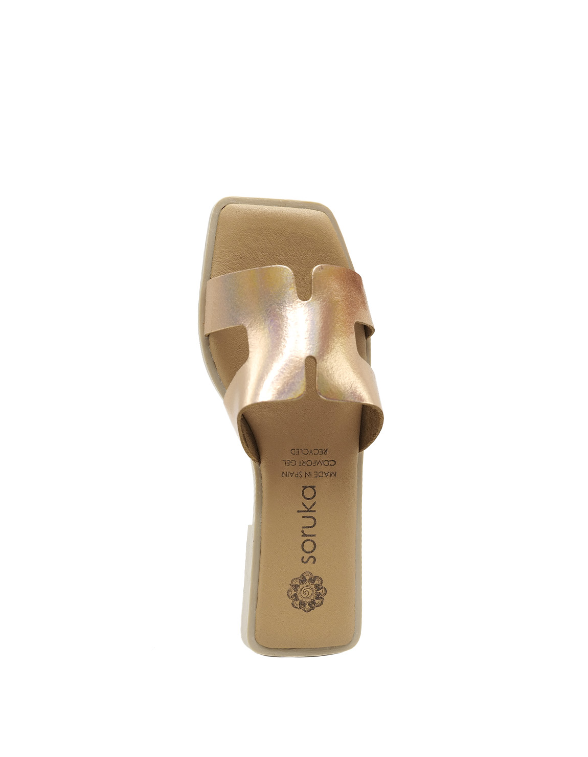soruka-daphne-sandalen-metallic-leder-flach-gelsohle image 2