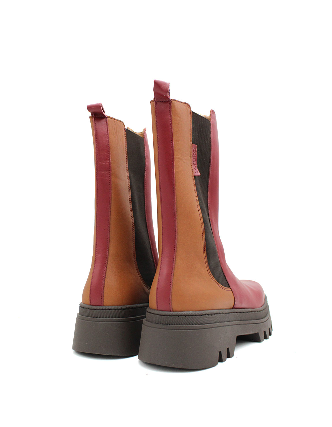 soruka-footwear-juno-stiefeletten-braun-rot-plateau-recycled-leder image 4