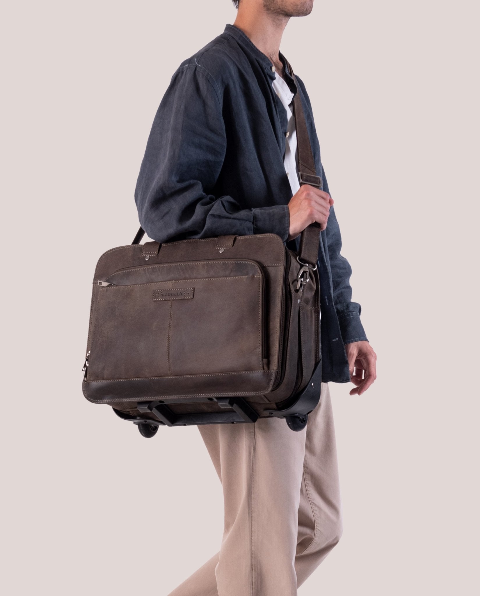 harolds-antic-businesstrolley-trolley-taupe-17-zoll-leder image 2