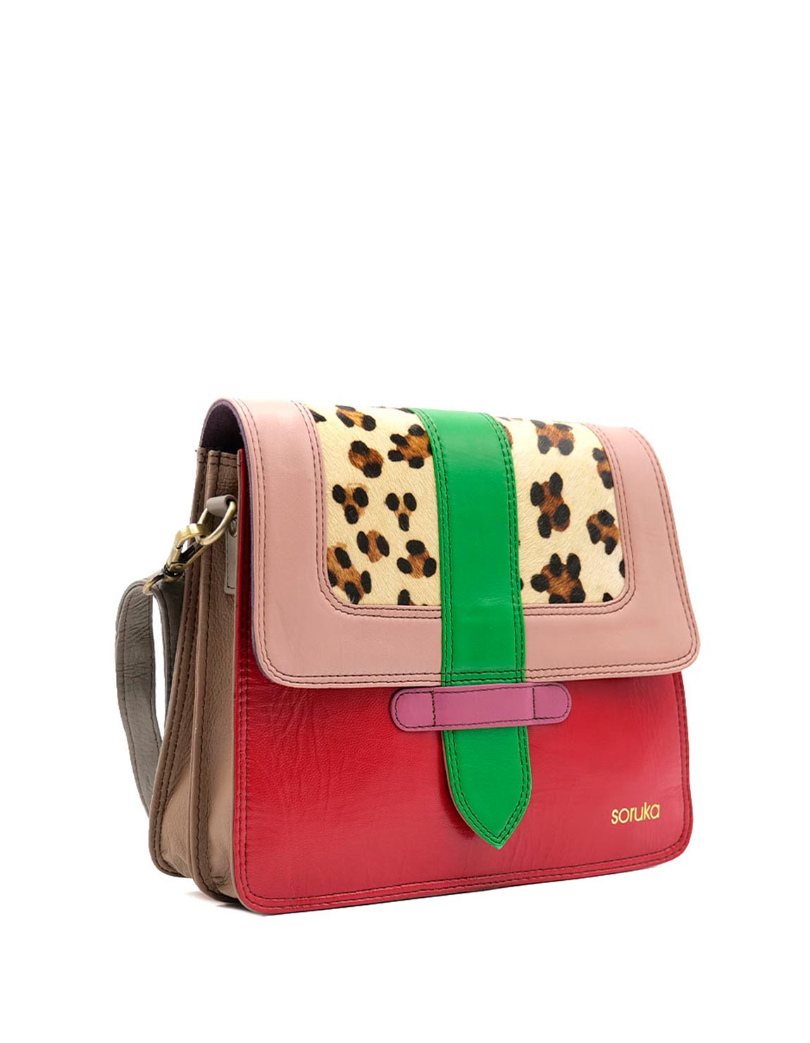 soruka-istanbul-umh-ngetasche-rot-animal-print-leder image 2