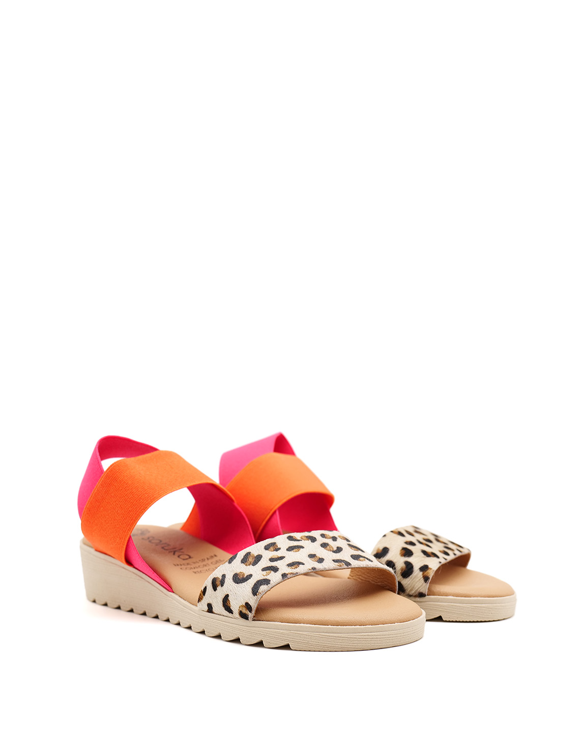 soruka-venus-print-sandalen-orange-pink-leder image 2