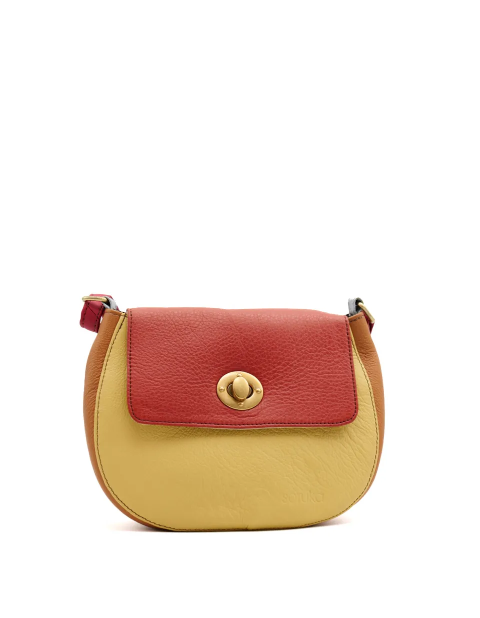 soruka-paris-crossbody-bags-umh-ngetasche-gelb-orange-recycling-leder image 1