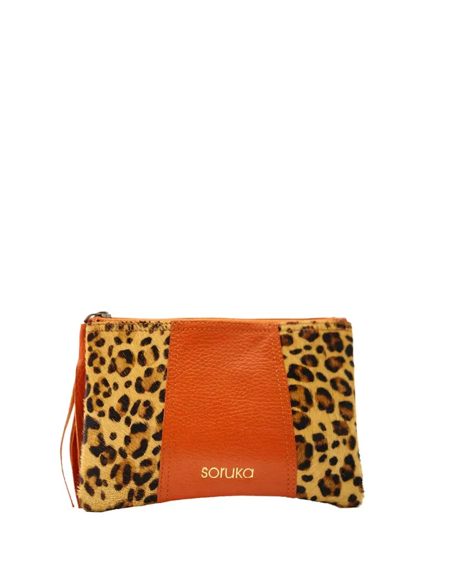 soruka-carly-kosmetiktasche-leder-animal-print-orange image 1