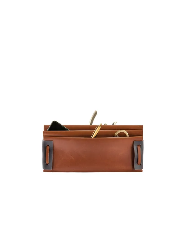 harolds-meander-lederutensil-schreibtischorganizer-rot image 1