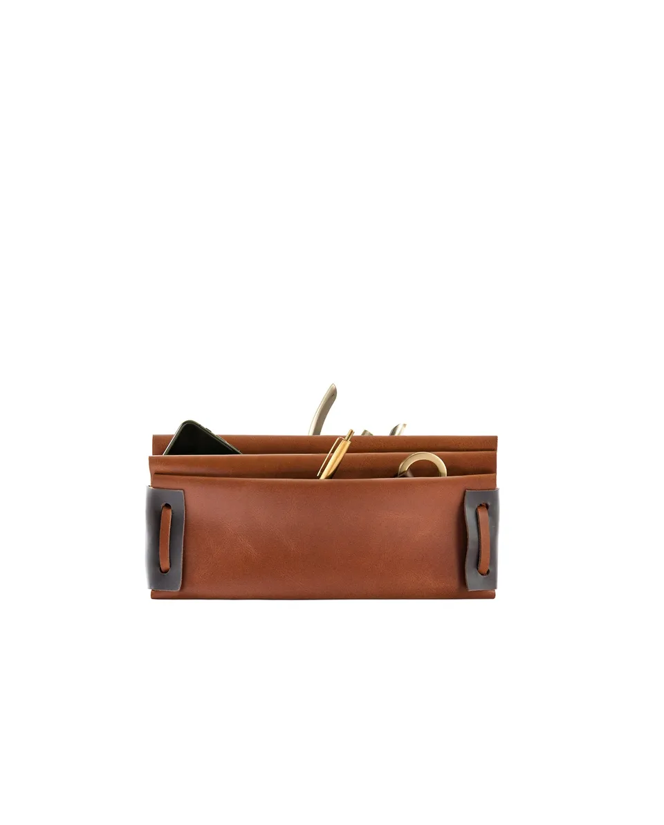 harolds-meander-lederutensil-schreibtischorganizer-rot image 1