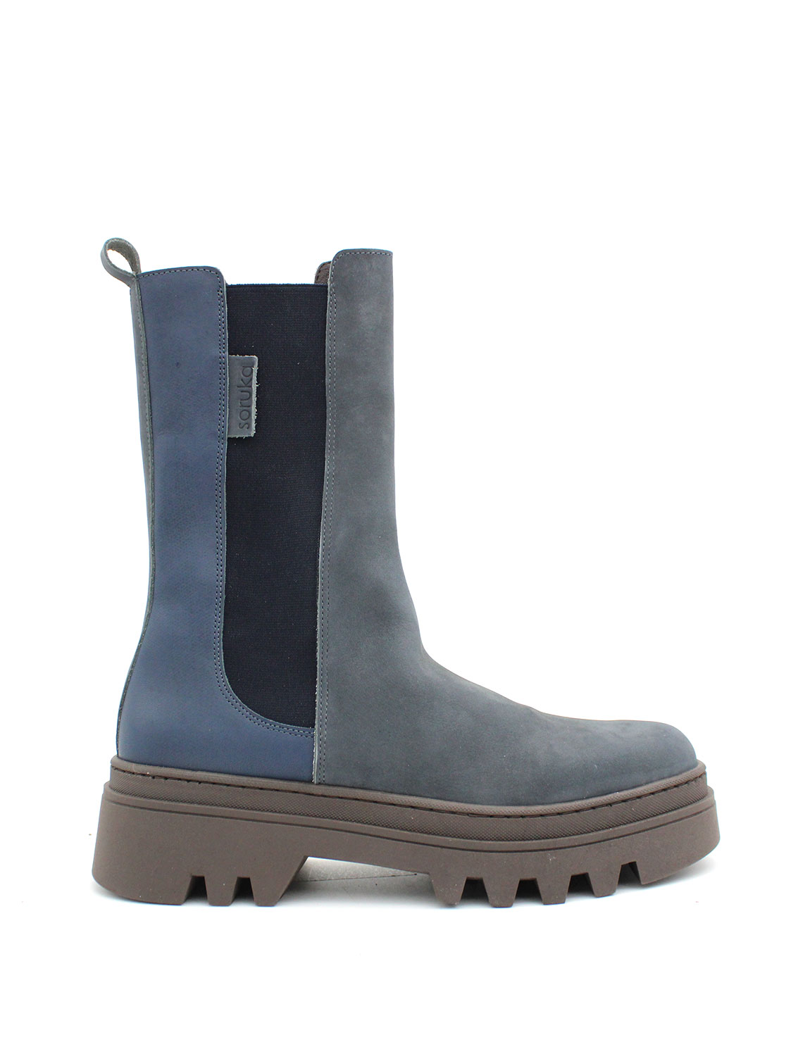 soruka-juno-plateaustiefeletten-blau-recycling-leder image 1