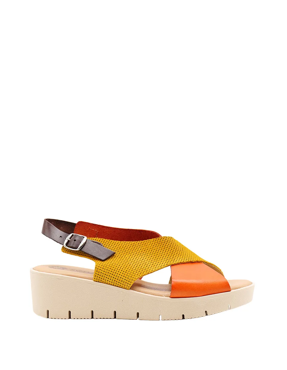 soruka-aphrodite-sandalen-orange-gelb-recycling-leder-gel image 1