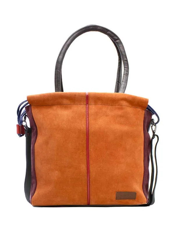 soruka-amsterdam-schultertasche-orange-recycling-leder-34x32 image 1