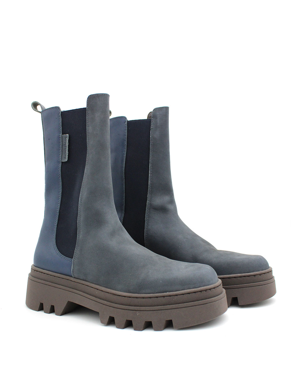 soruka-juno-plateaustiefeletten-blau-recycling-leder image 2
