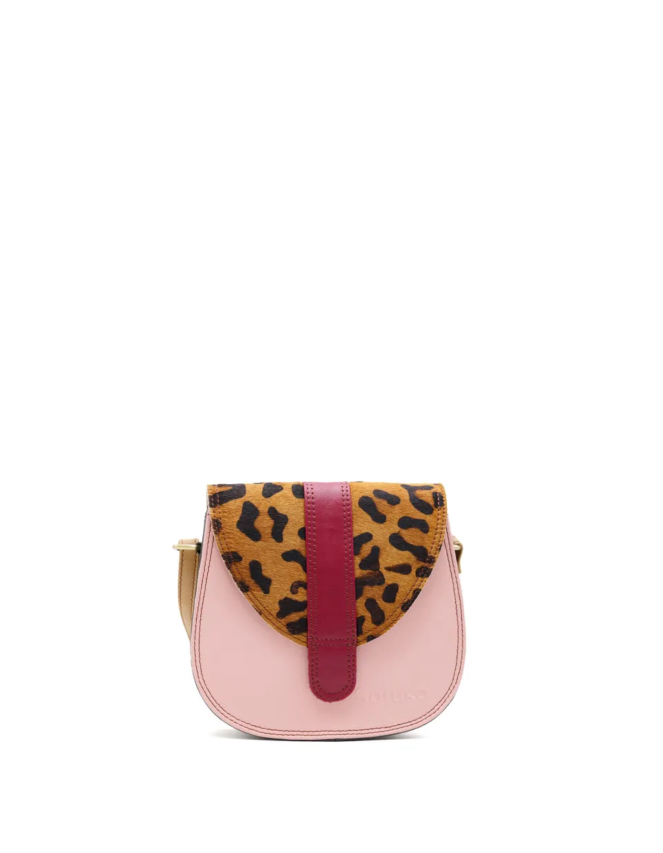 soruka-beaune-minitasche-saddle-leder-rosa-animal-19cm image 1