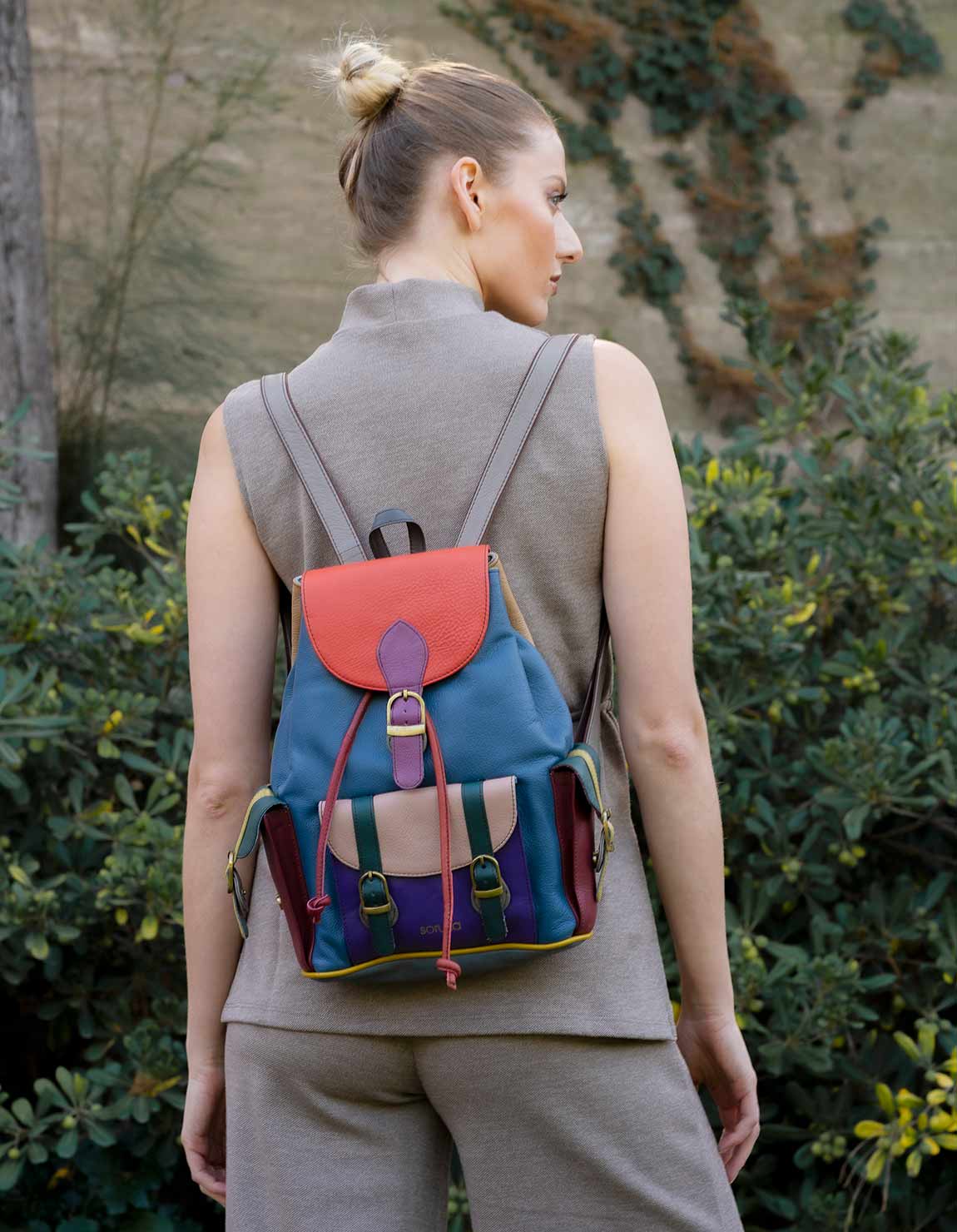 soruka-lucca-mini-rucksack-lila-leo-recycling-leder image 4