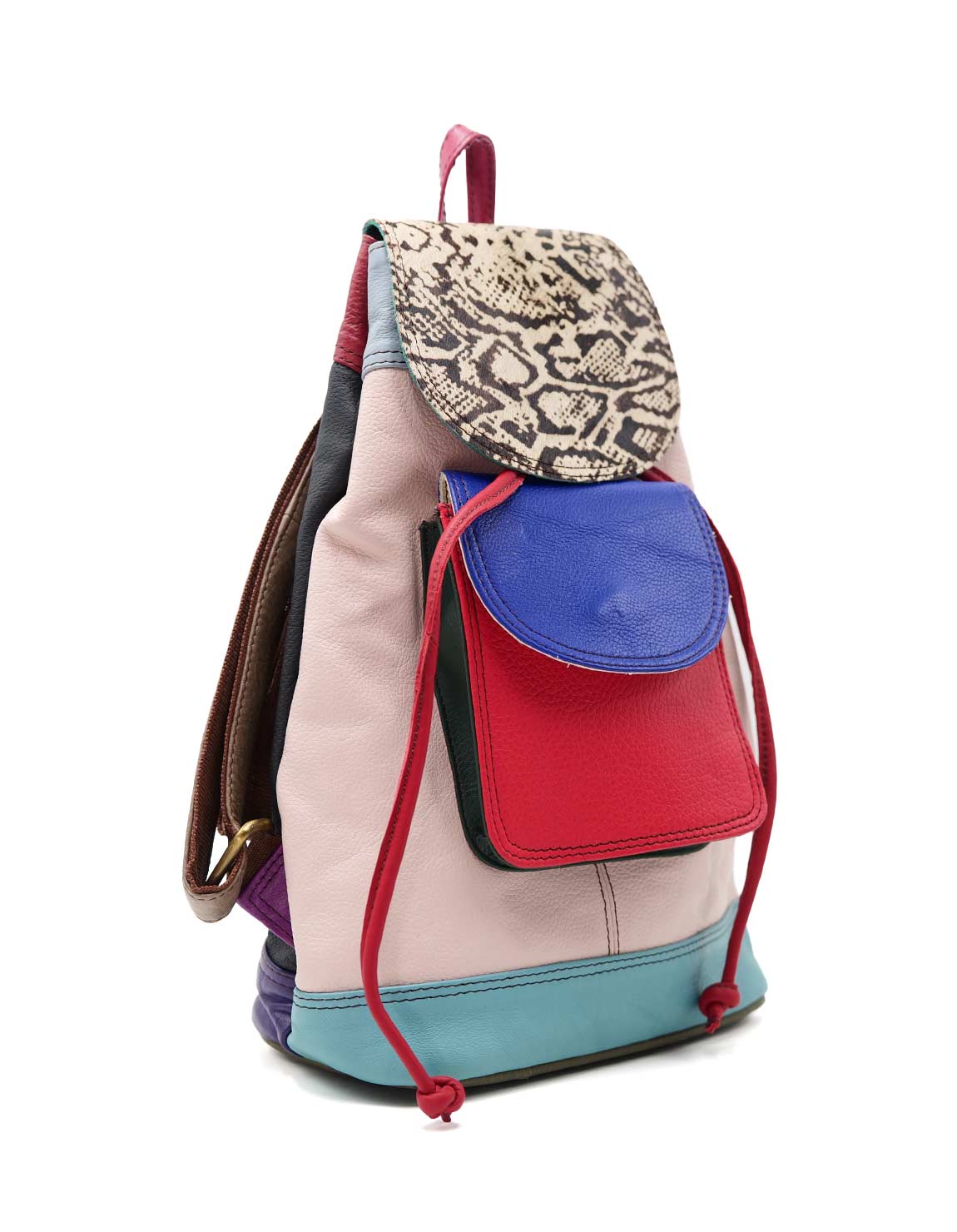 soruka-sidney-rucksack-pink-tierprint-leder-32-cm image 2