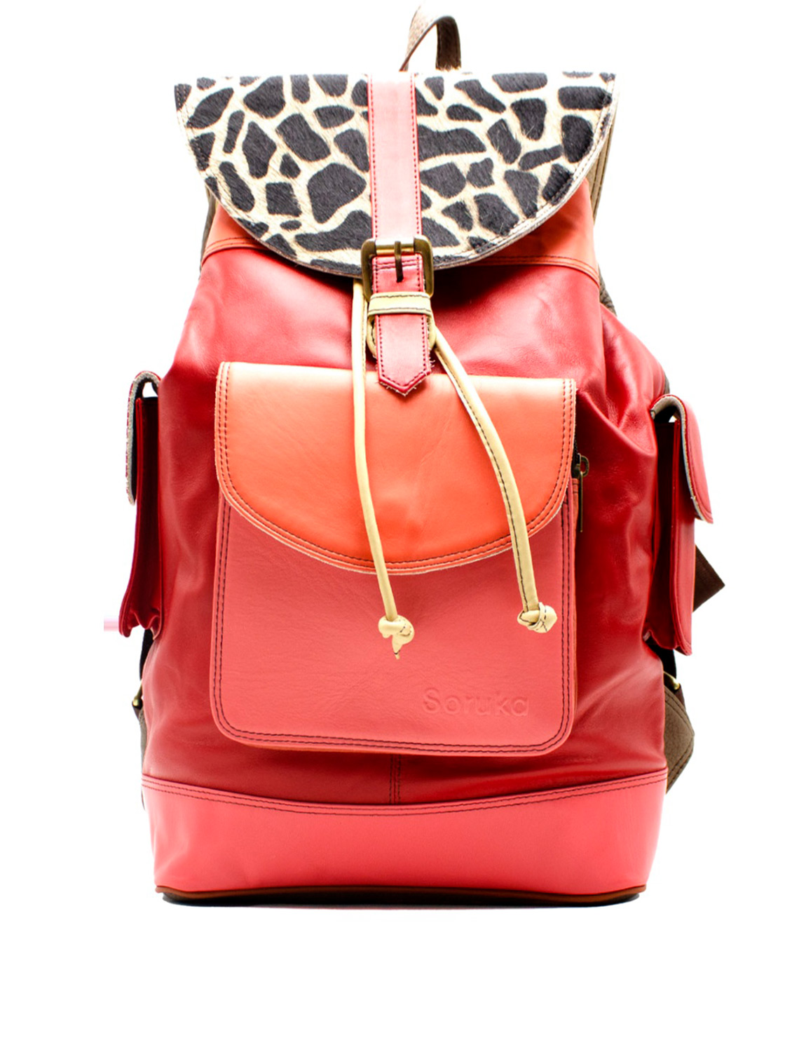 soruka-lucca-rucksack-leder-rot-animal-37x30cm-laptop image 1