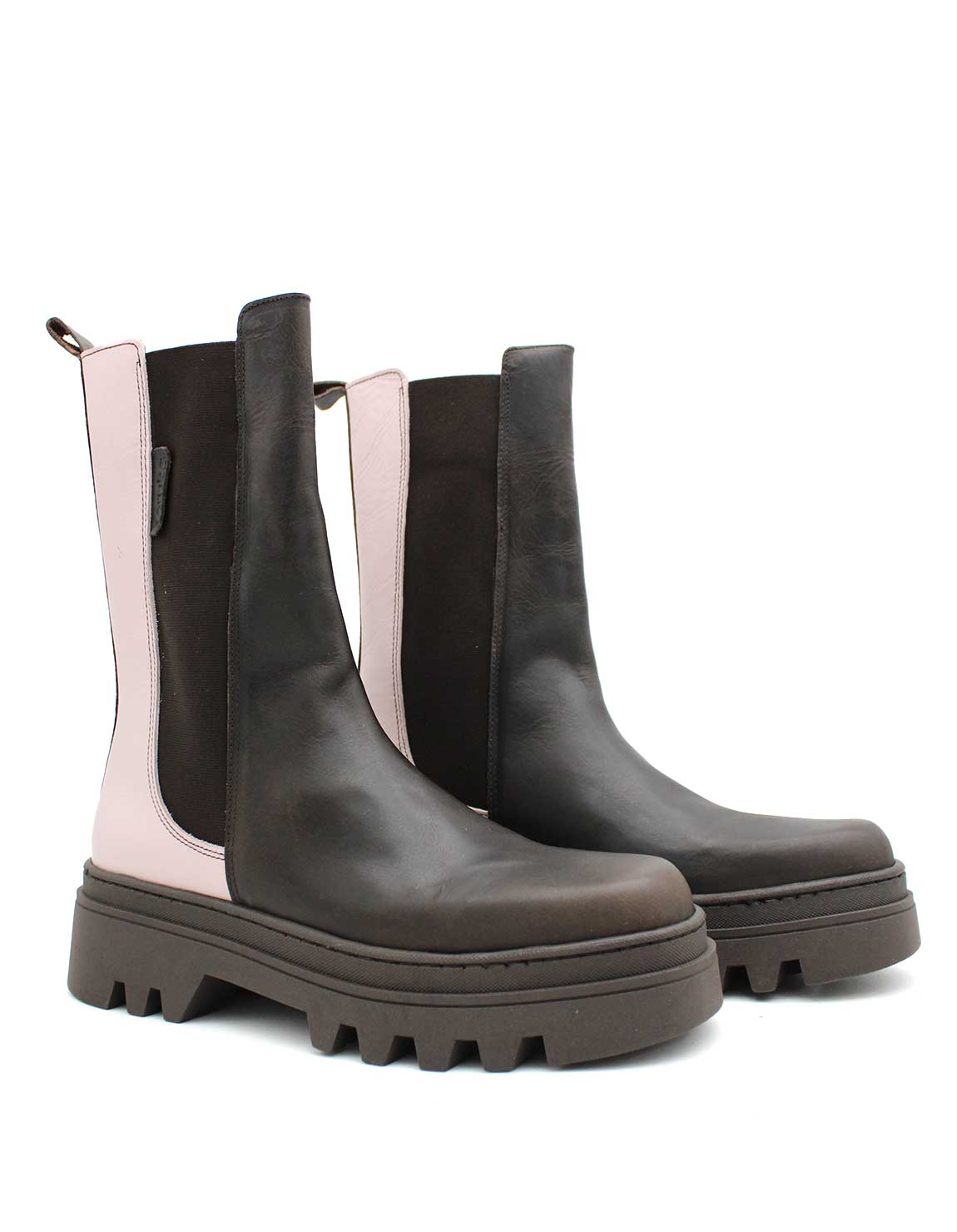 soruka-juno-stiefeletten-braun-pink-plateau-recycling-leder image 5