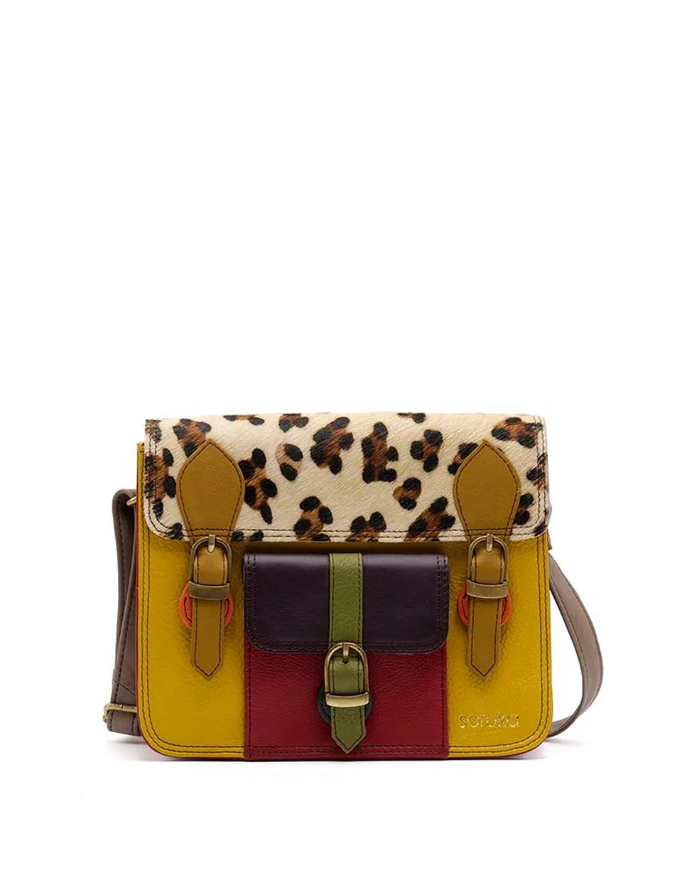 soruka-lisna-umh-ngetasche-leder-gelb-lila-animal-print image 1