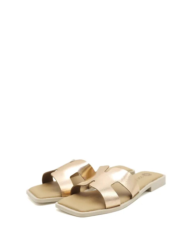 soruka-daphne-sandalen-metallic-leder-flach-gelsohle image 1