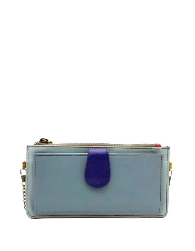 soruka-palermo-clutch-blau-leder-mit-kette-21cm-geldb-rse image 1