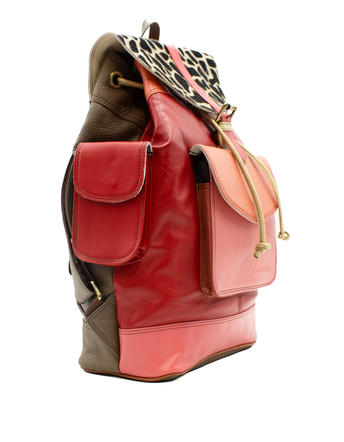 soruka-lucca-rucksack-leder-rot-animal-37x30cm-laptop image 2