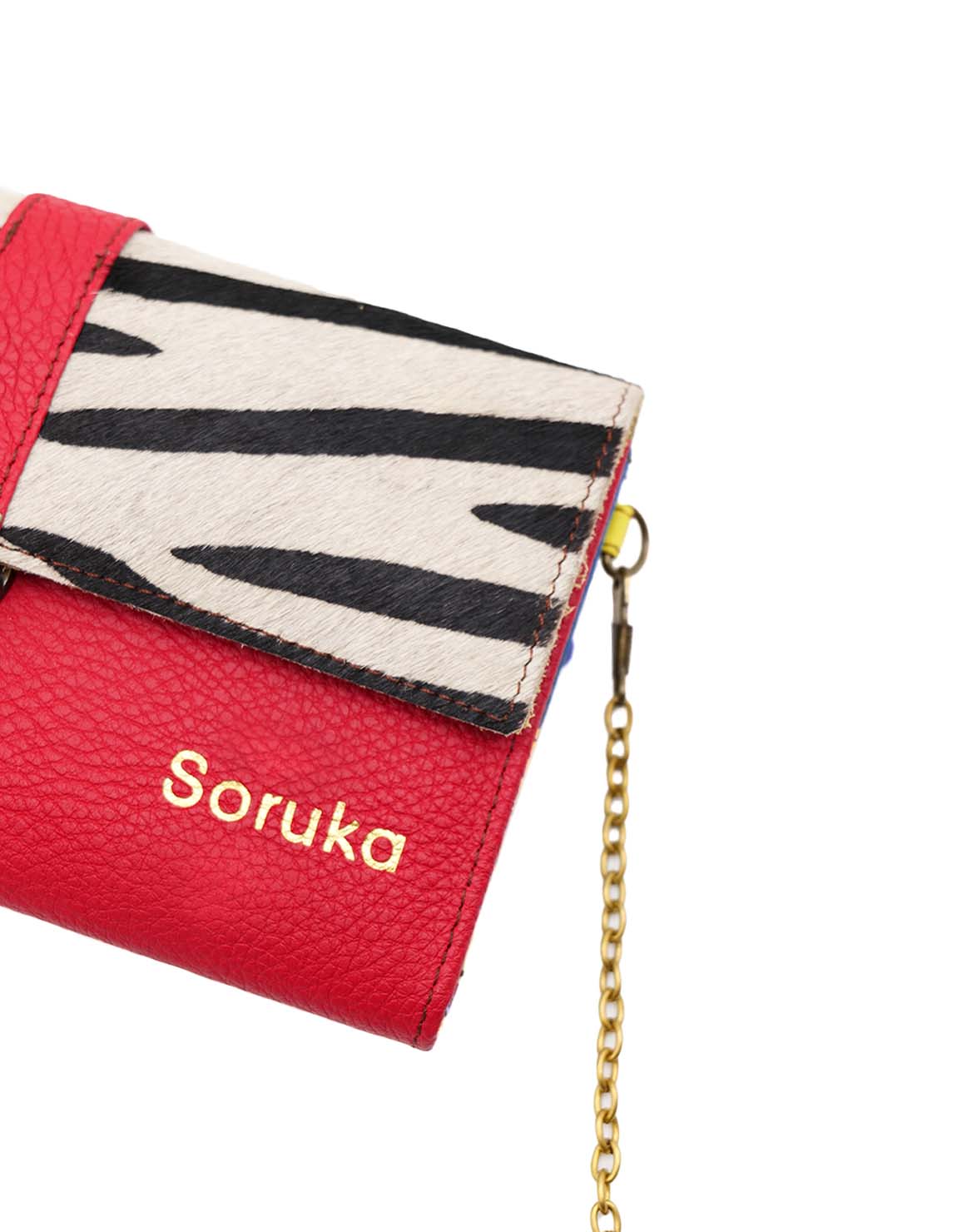 soruka-rome-clutch-leder-rot-animal-print-20-5x12cm image 5