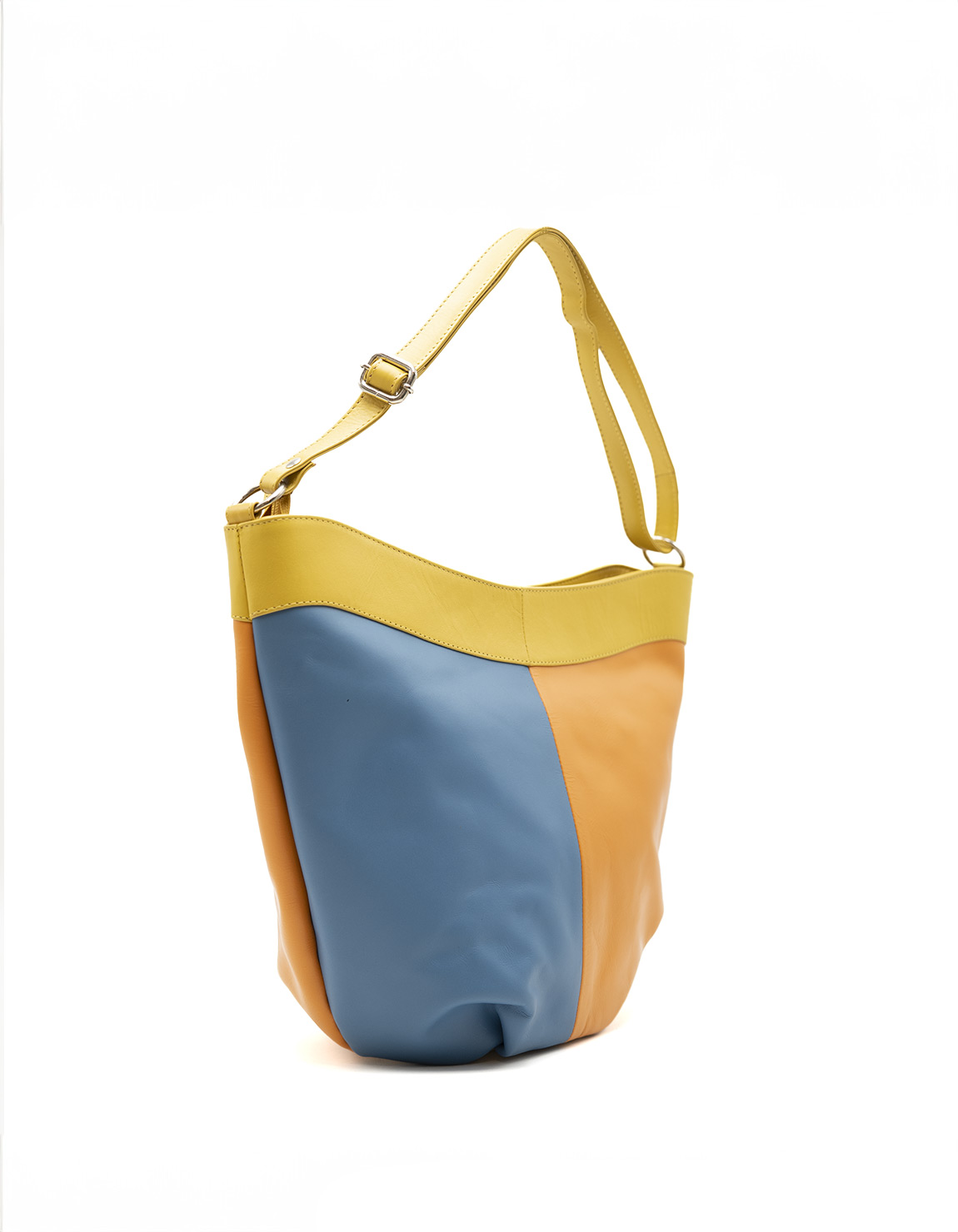 soruka-chromatic-schultertasche-rund-blau-orange-leder image 3