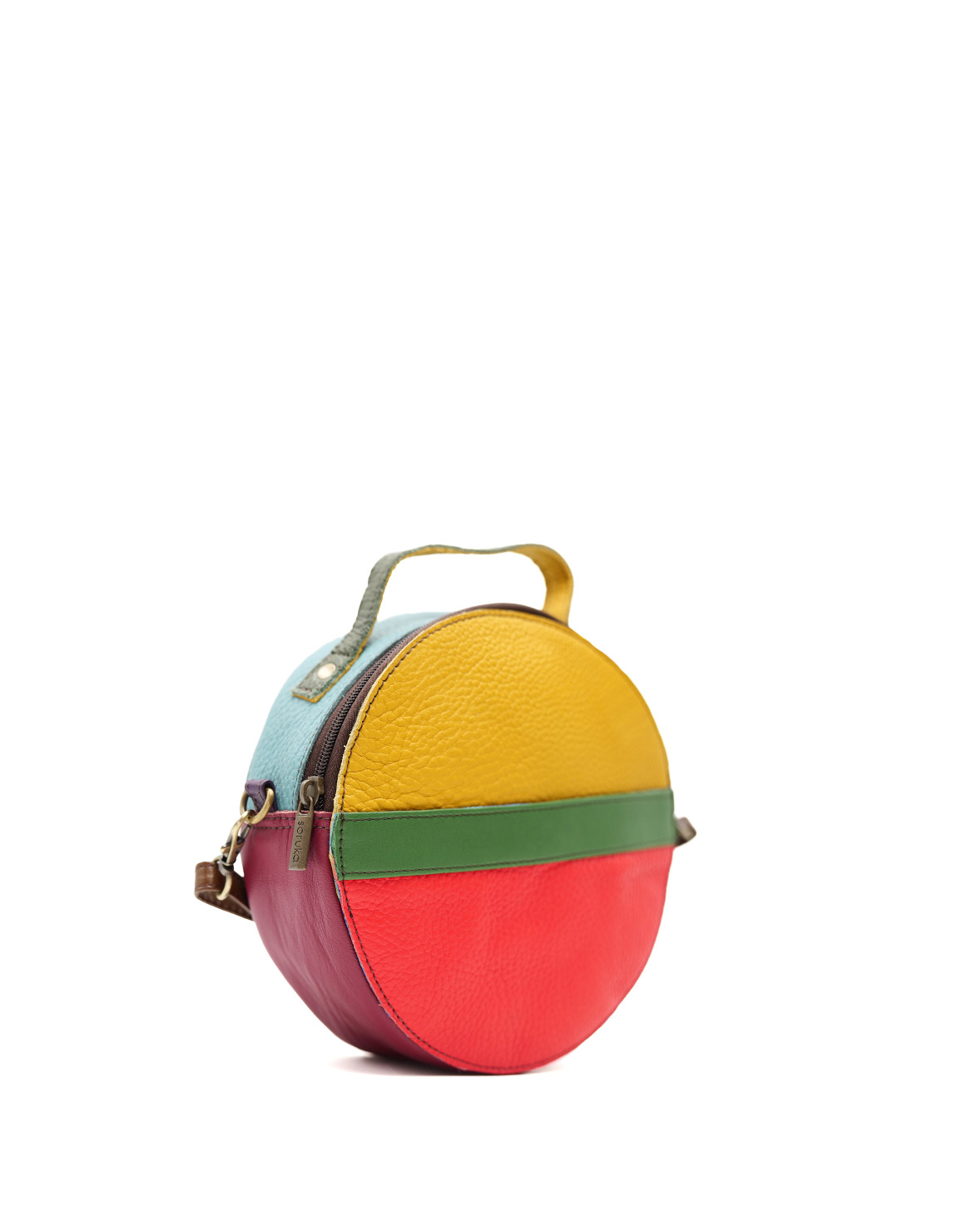 soruka-creta-crossbody-tasche-rund-rot-gelb-20x20-cm image 2