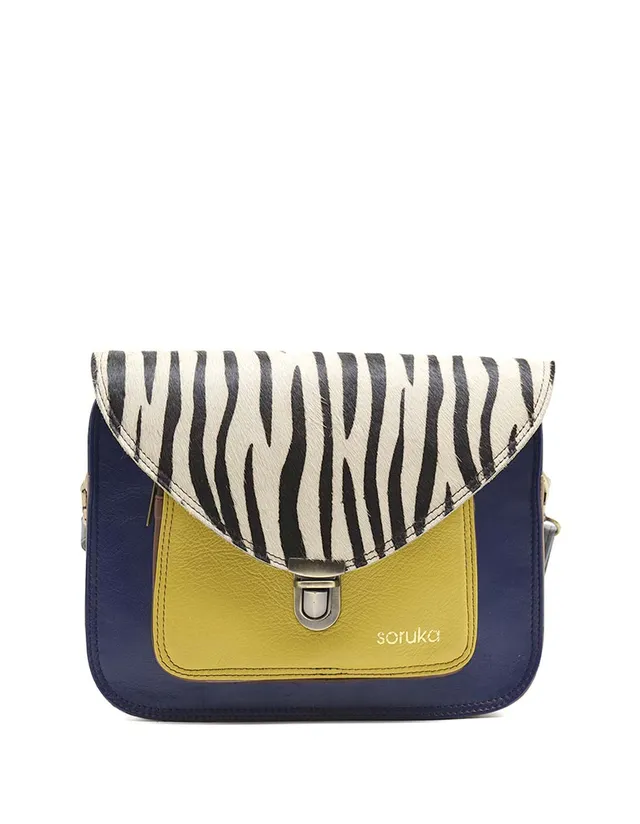 soruka-nimes-umh-ngetasche-gelb-blau-animal-print-26x22 image 1