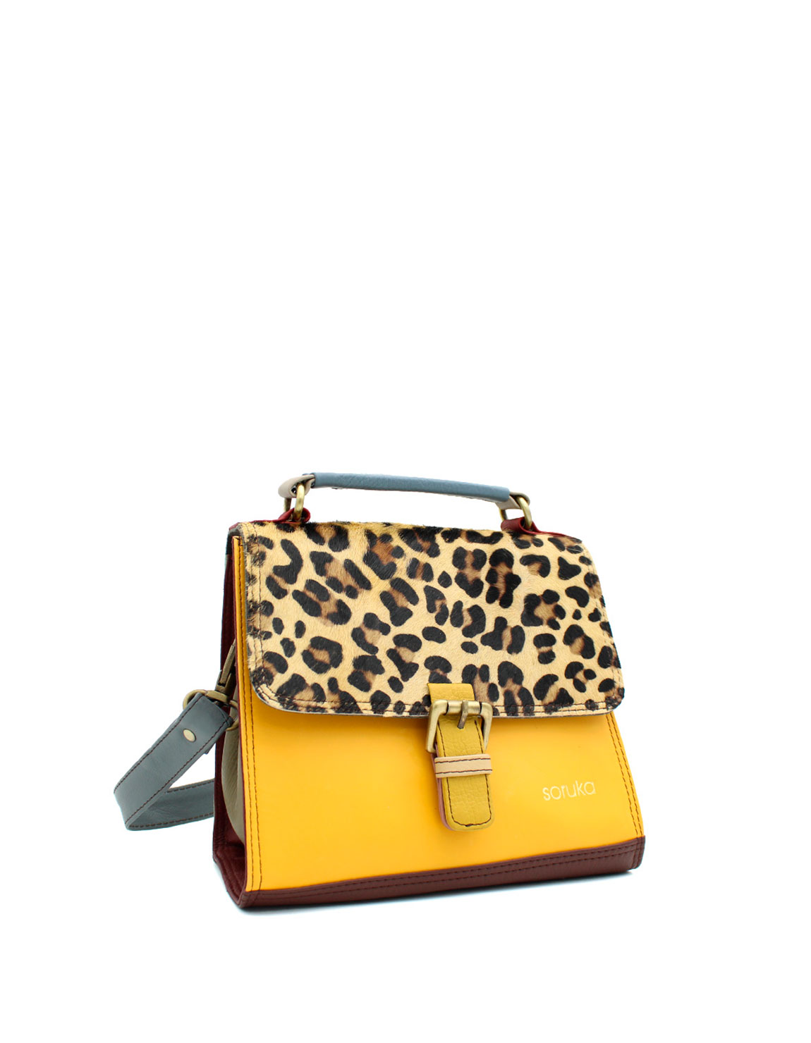 soruka-nairobi-umh-ngetasche-leder-animal-print-gelb image 2