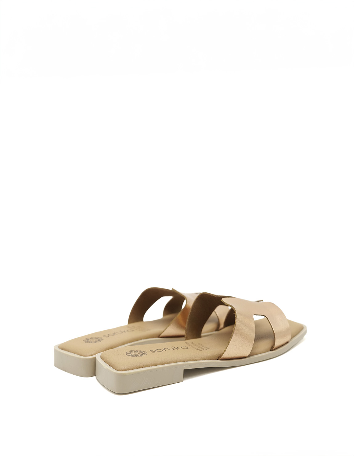 soruka-daphne-sandalen-metallic-leder-flach-gelsohle image 3