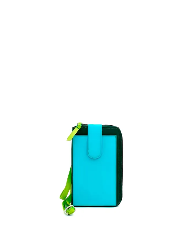 soruka-chromatic-phone-bag-handytasche-blau-gr-n-leder image 1
